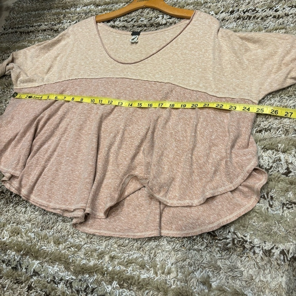 Free People XS Cloud Nine Slouchy Oversized Long Sleeve Top Sunset Haze Pink - Picture 10 of 11